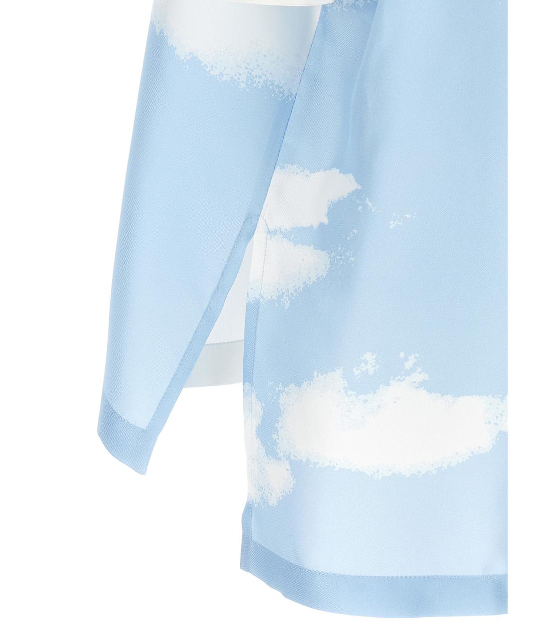 MOSCHINO Голубая шелковая кэжуал рубашка, фото 4