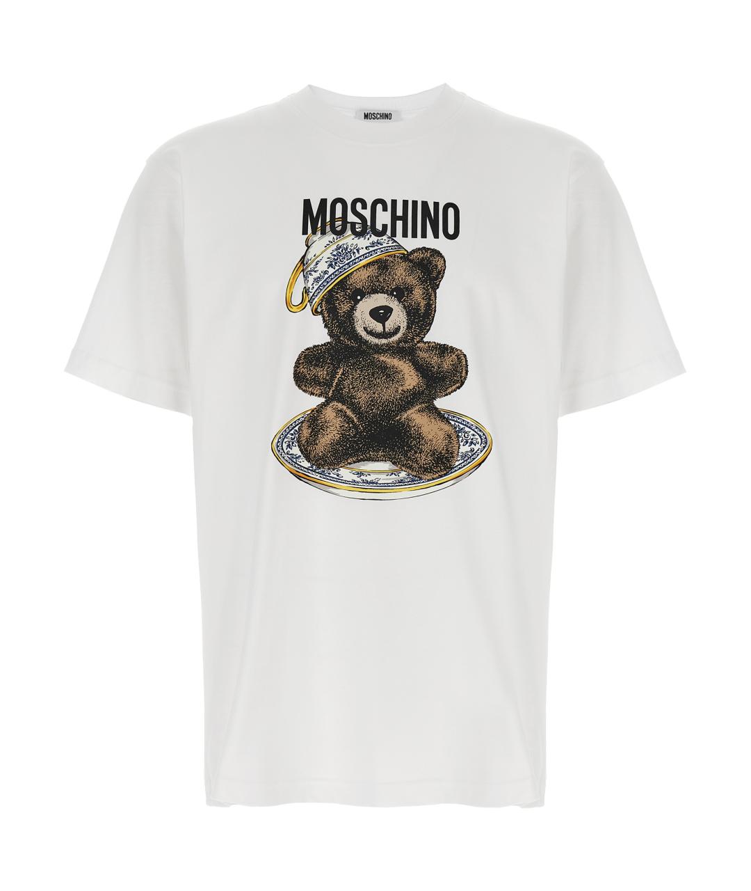 MOSCHINO Белая хлопковая футболка, фото 1