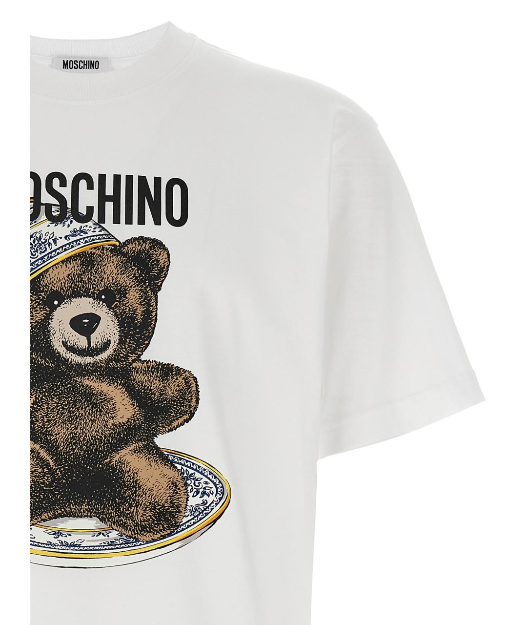MOSCHINO Белая хлопковая футболка, фото 3