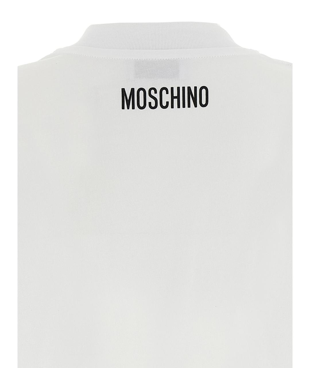 MOSCHINO Белая хлопковая футболка, фото 4