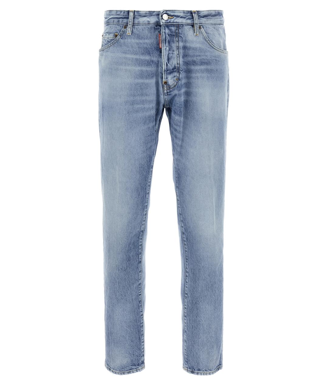 DSQUARED2 Голубые хлопковые прямые джинсы, фото 1
