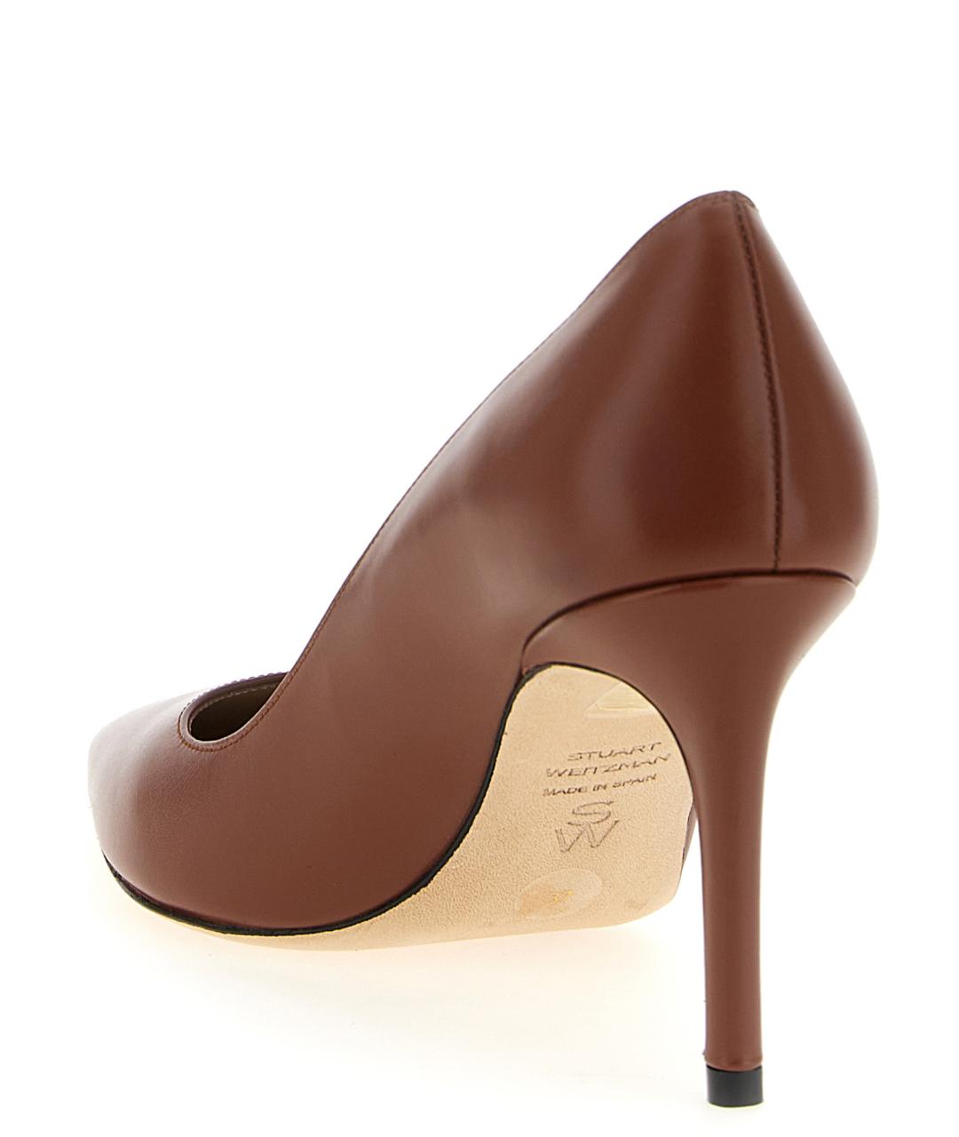 STUART WEITZMAN Коричневые кожаные туфли, фото 3