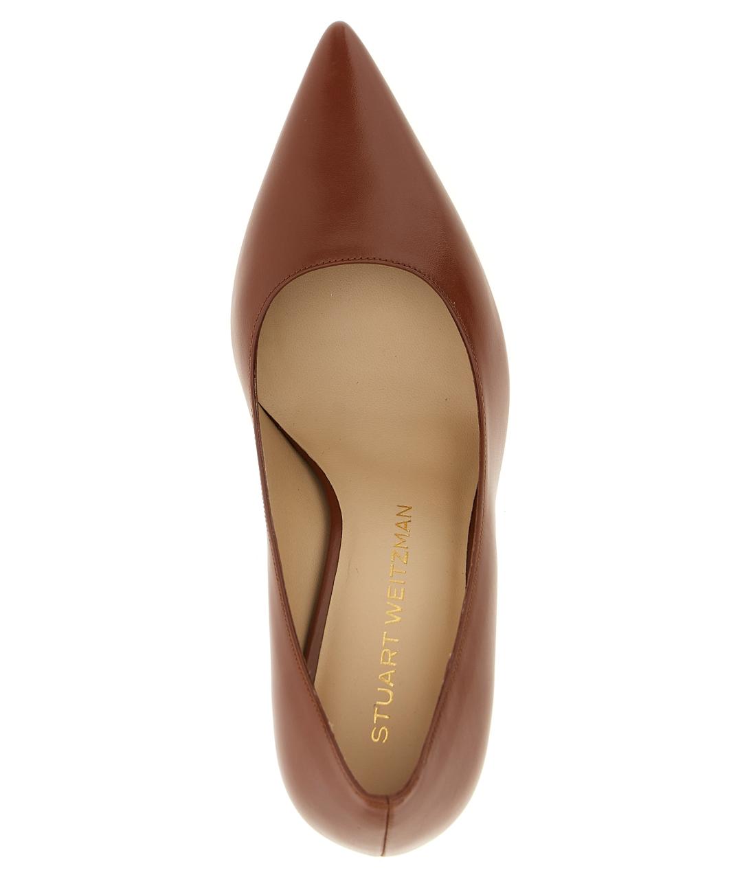 STUART WEITZMAN Коричневые кожаные туфли, фото 4