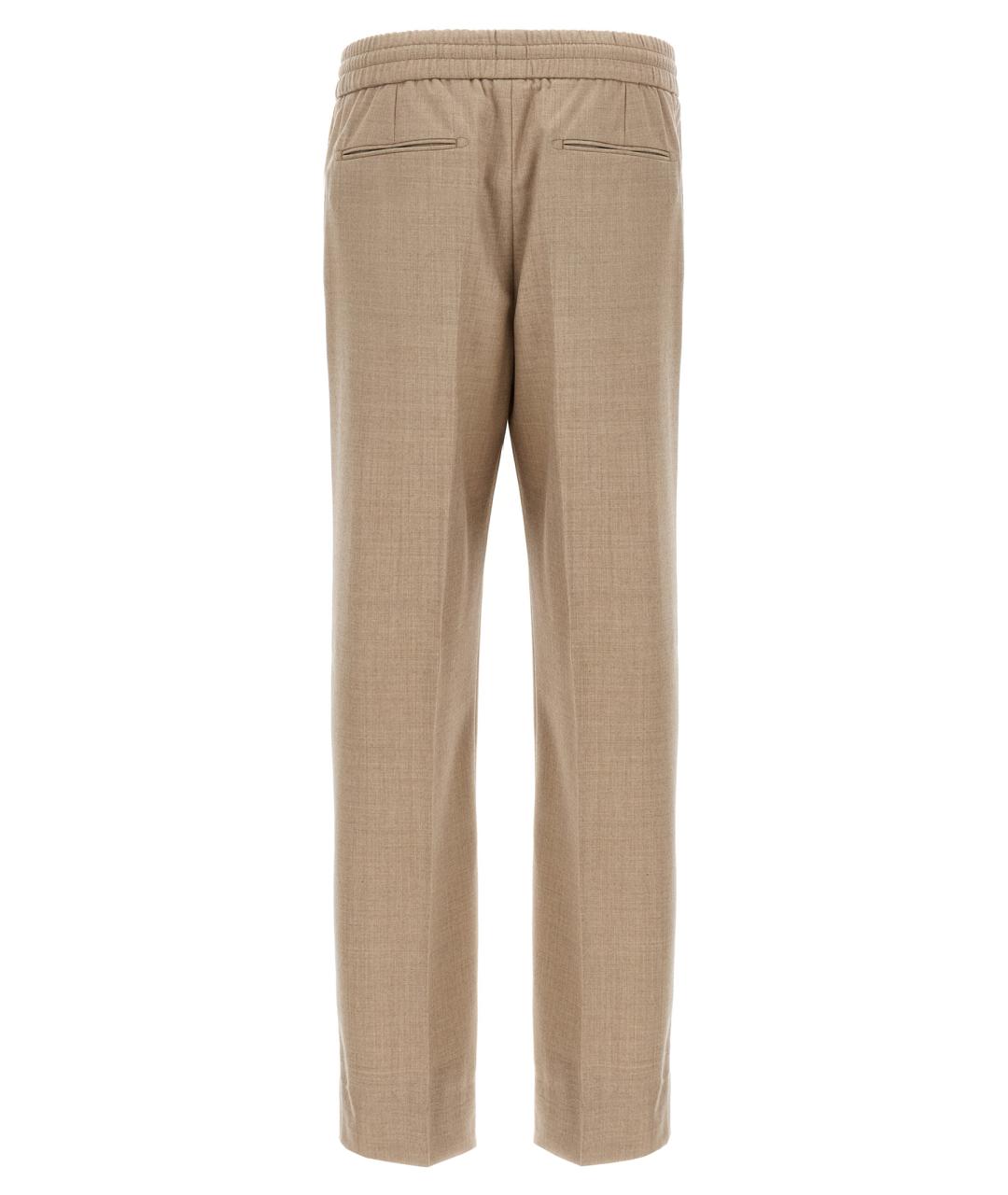 BRIONI Бежевые шерстяные повседневные брюки, фото 2