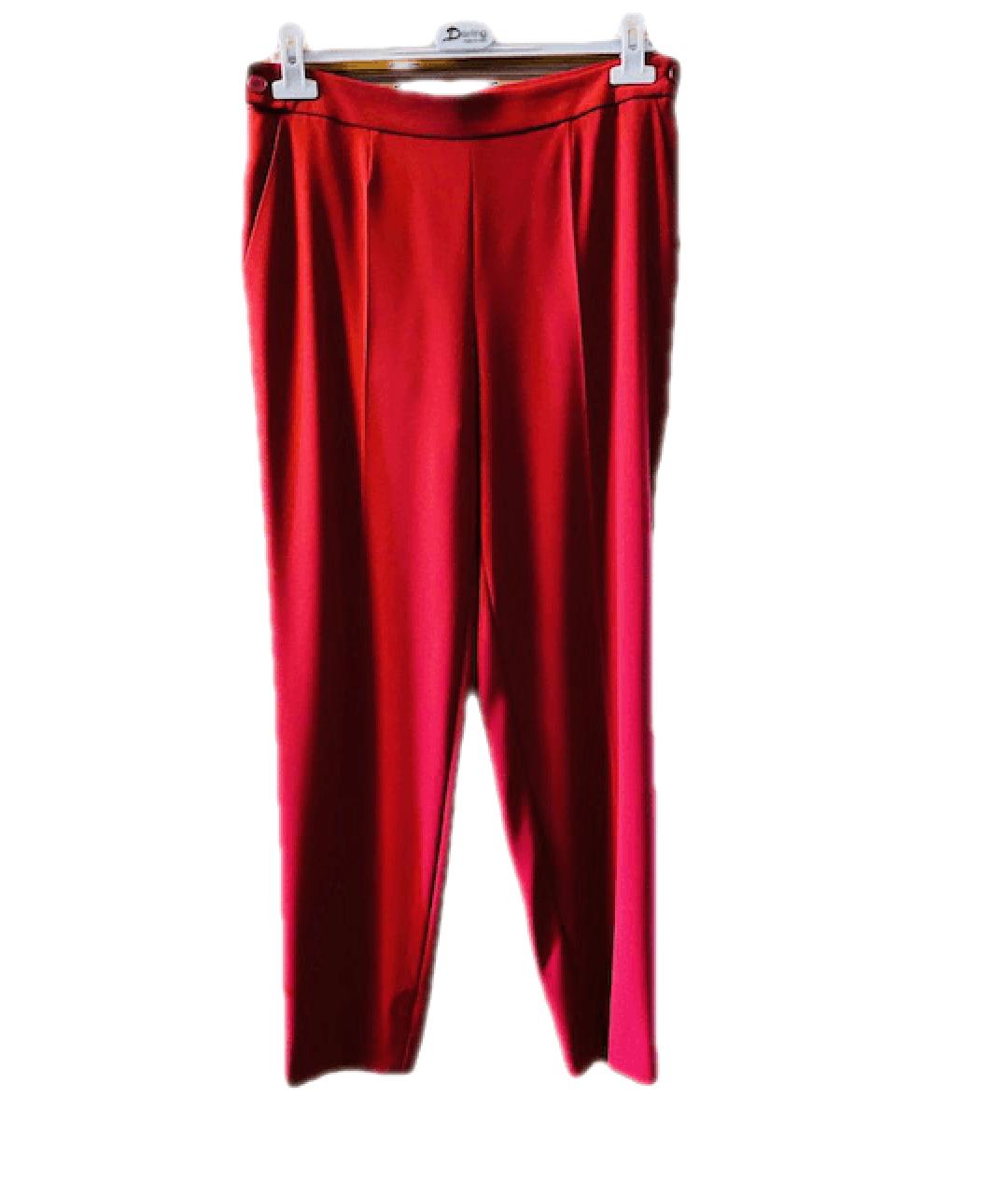 ESCADA Бордовые вискозные прямые брюки, фото 5