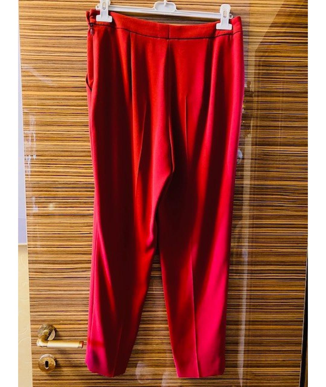 ESCADA Бордовые вискозные прямые брюки, фото 2