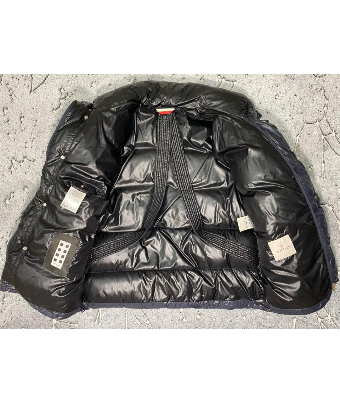 MONCLER Темно-синий пуховик, фото 2