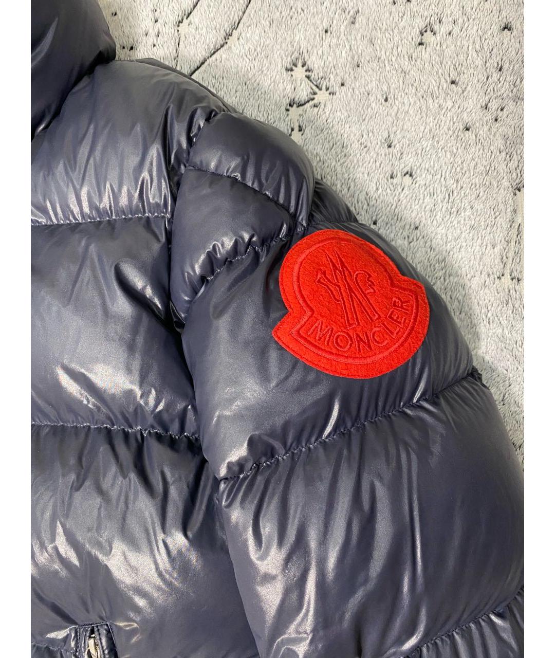 MONCLER Темно-синий пуховик, фото 4