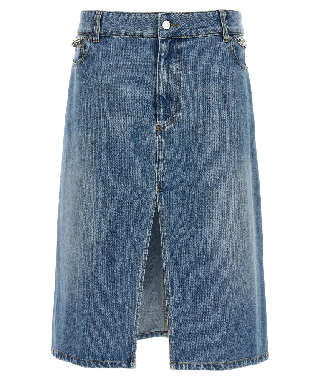 STELLA MCCARTNEY Голубая хлопковая юбка миди, фото 1