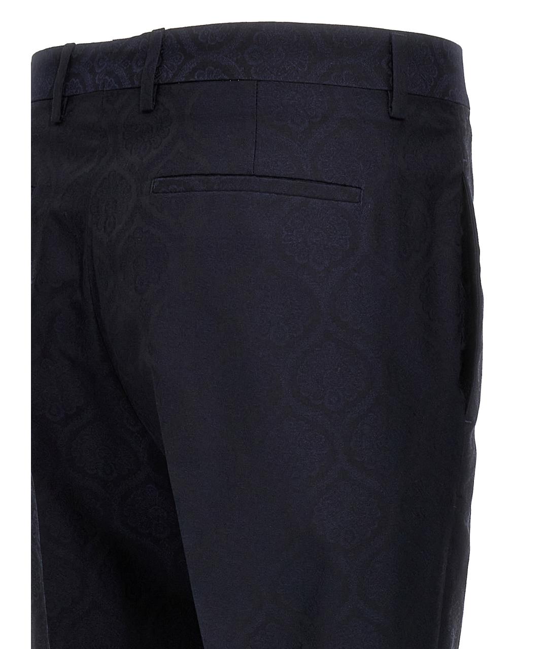 ETRO Темно-синие хлопковые повседневные брюки, фото 4