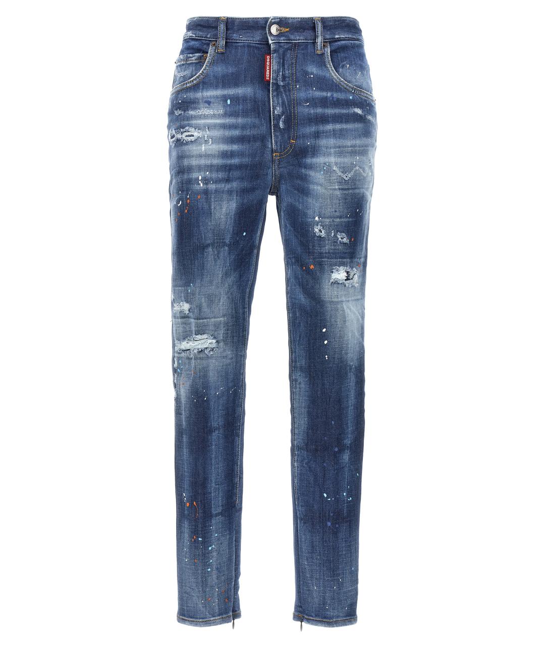 DSQUARED2 Синие хлопковые прямые джинсы, фото 1