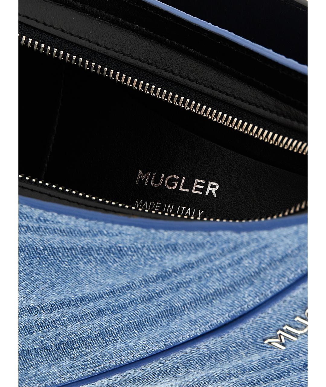 MUGLER Голубая сумка через плечо, фото 4