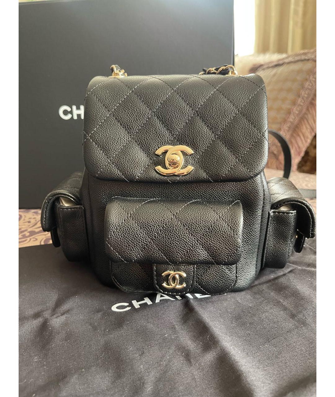 CHANEL Черный кожаный рюкзак, фото 6