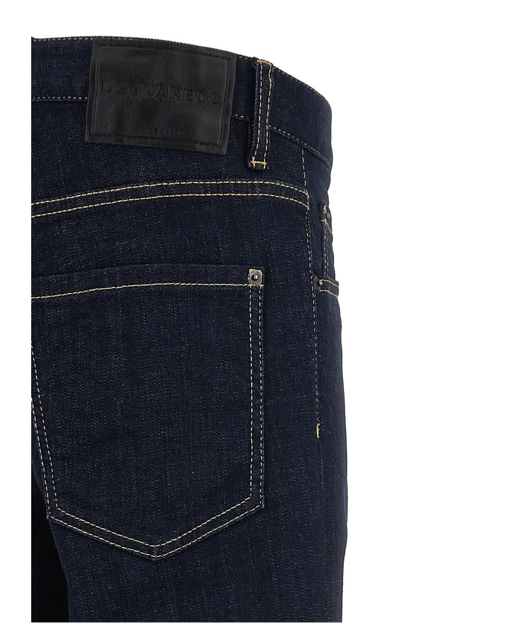 DSQUARED2 Синие хлопковые прямые джинсы, фото 4