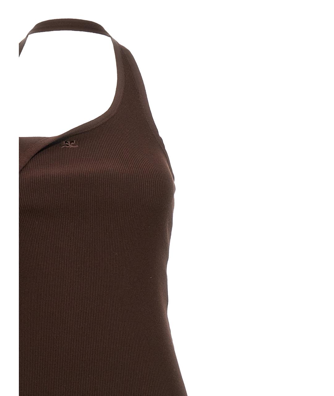 COURREGES Коричневое вискозное повседневное платье, фото 3