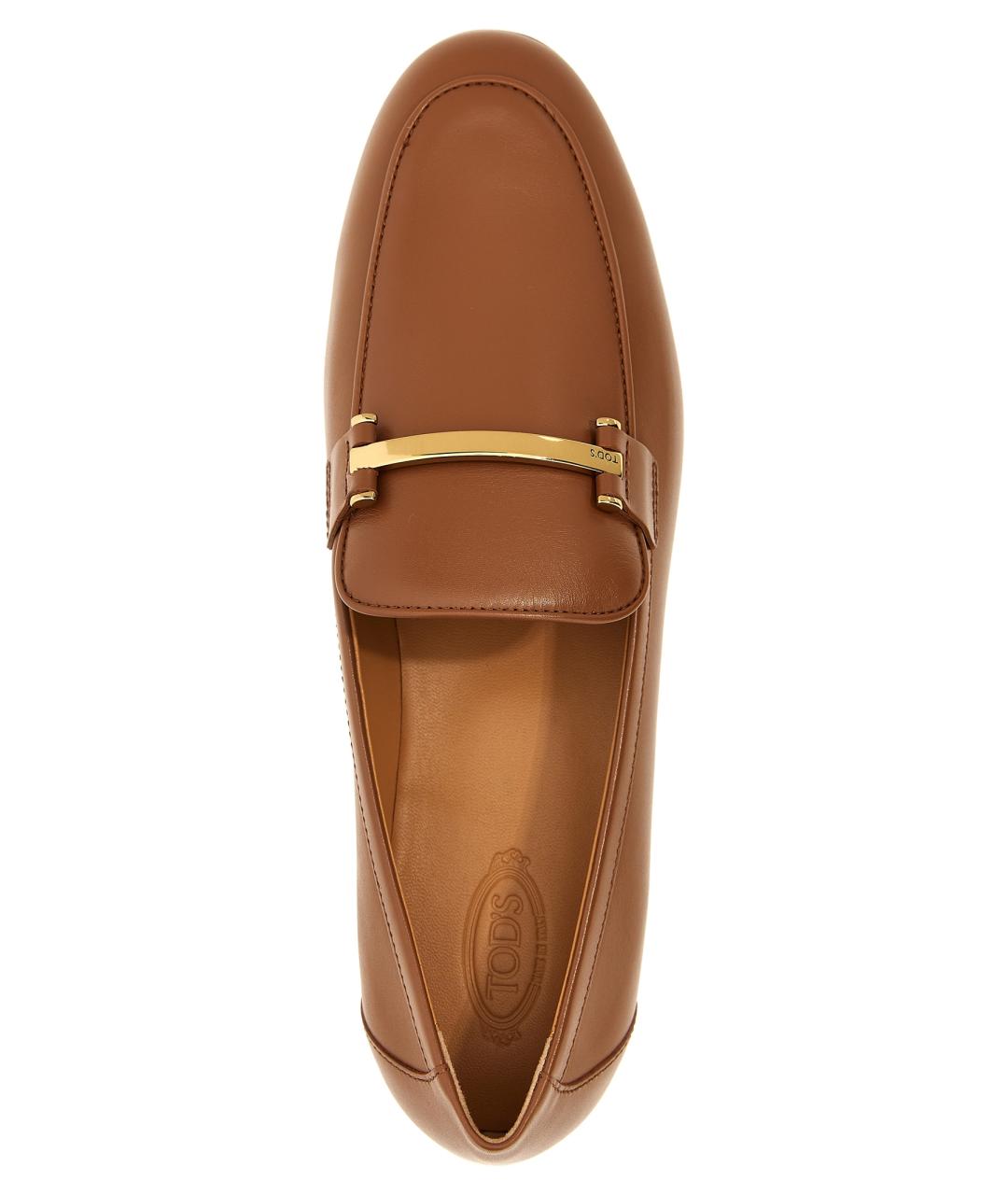 TOD'S Коричневые кожаные лоферы, фото 4