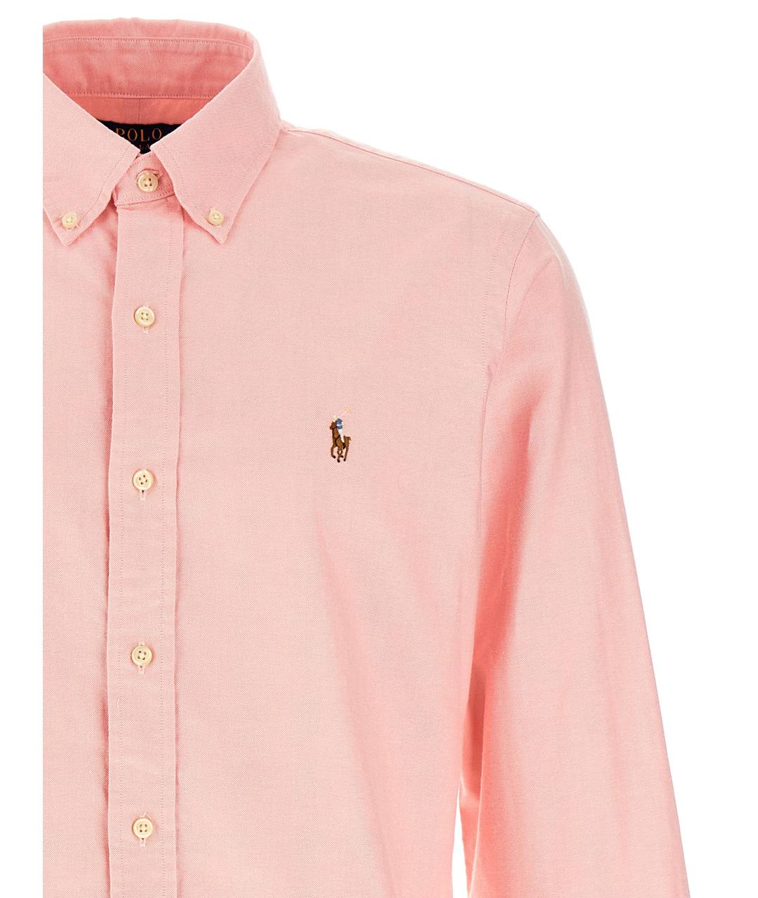 POLO RALPH LAUREN Розовая хлопковая кэжуал рубашка, фото 3