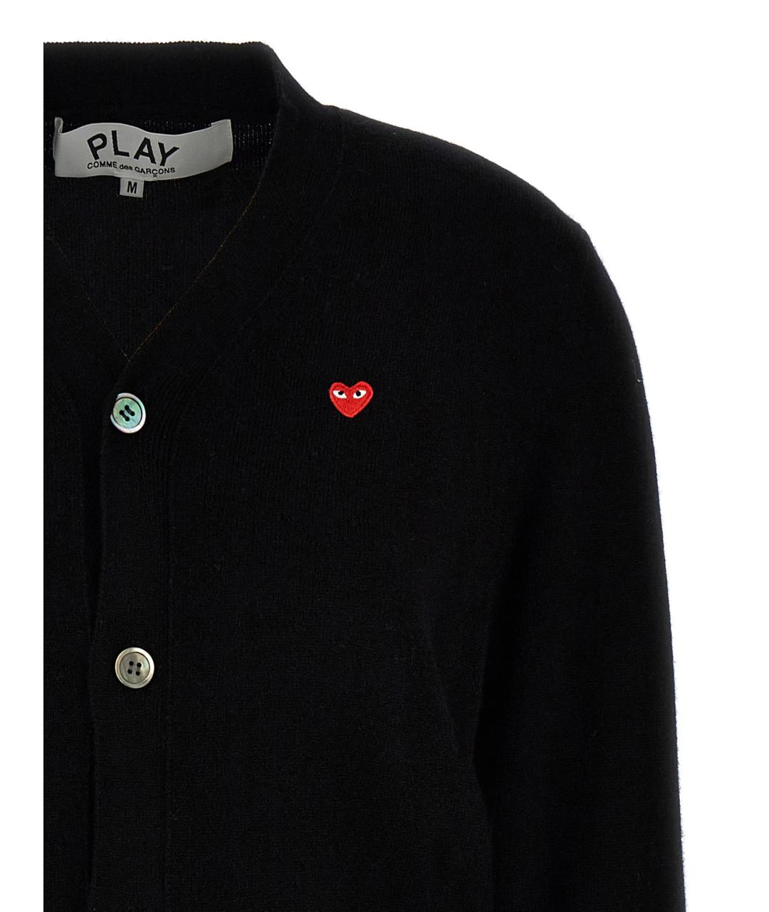 COMME DES GARÇONS PLAY Черный шерстяной кардиган, фото 3