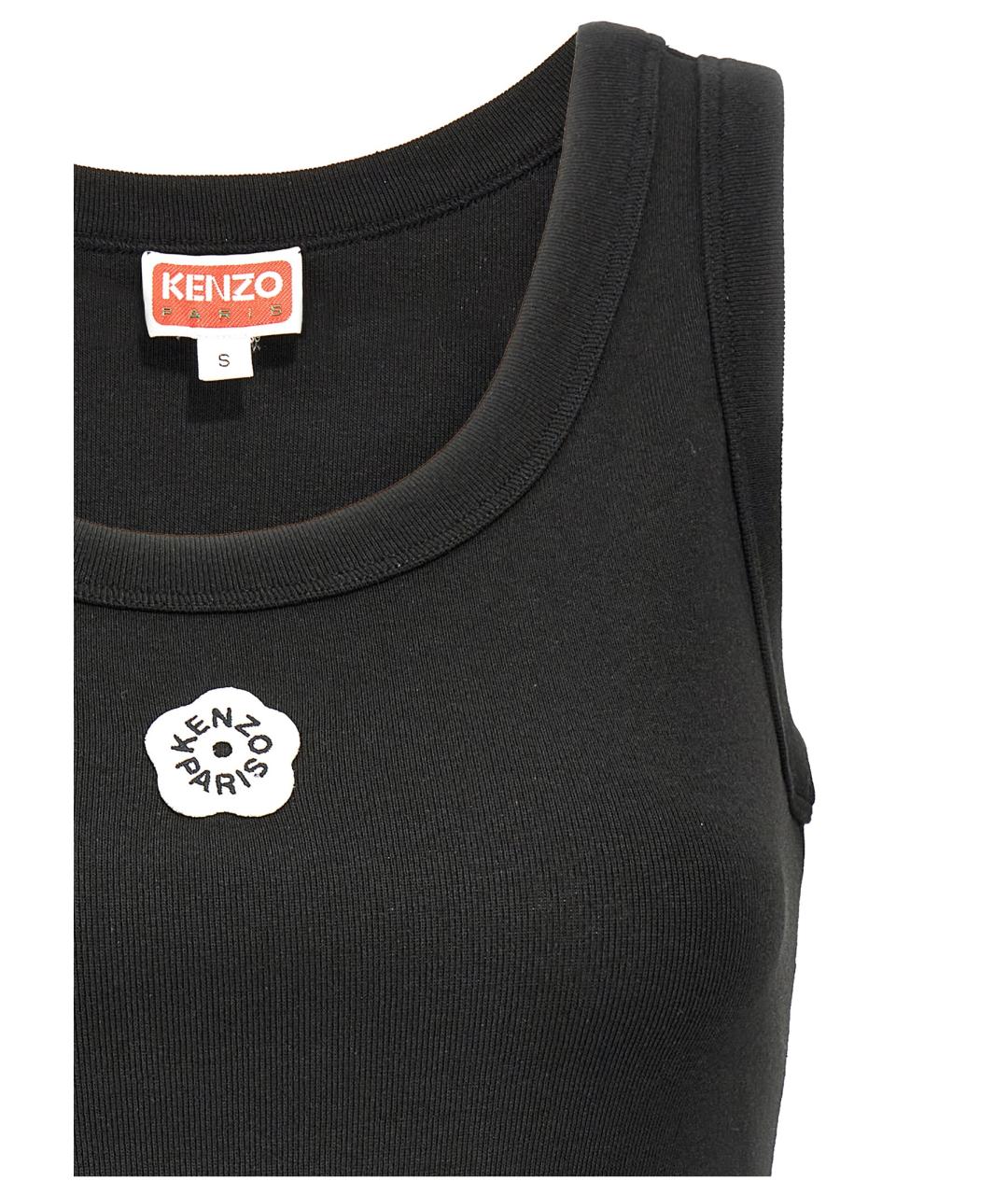 KENZO Черная хлопковая майка, фото 3
