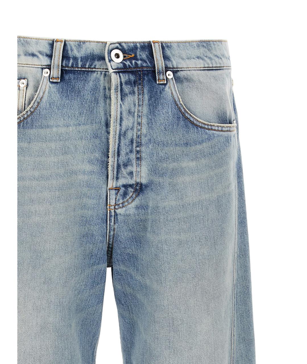 LANVIN Голубые хлопковые прямые джинсы, фото 3