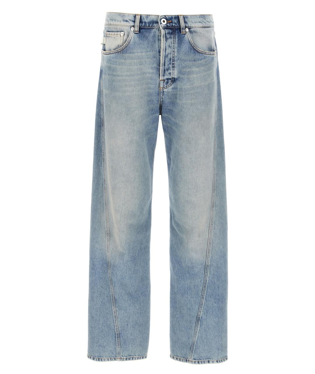 LANVIN Голубые хлопковые прямые джинсы, фото 1