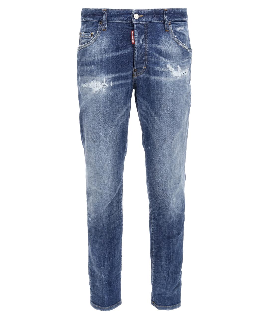 DSQUARED2 Синие хлопковые прямые джинсы, фото 1