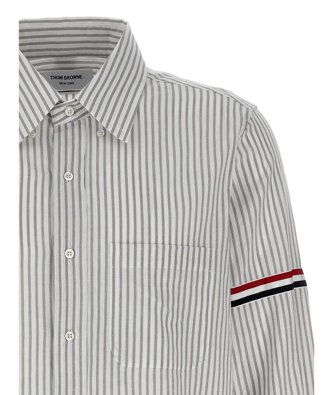THOM BROWNE Серая хлопковая кэжуал рубашка, фото 3