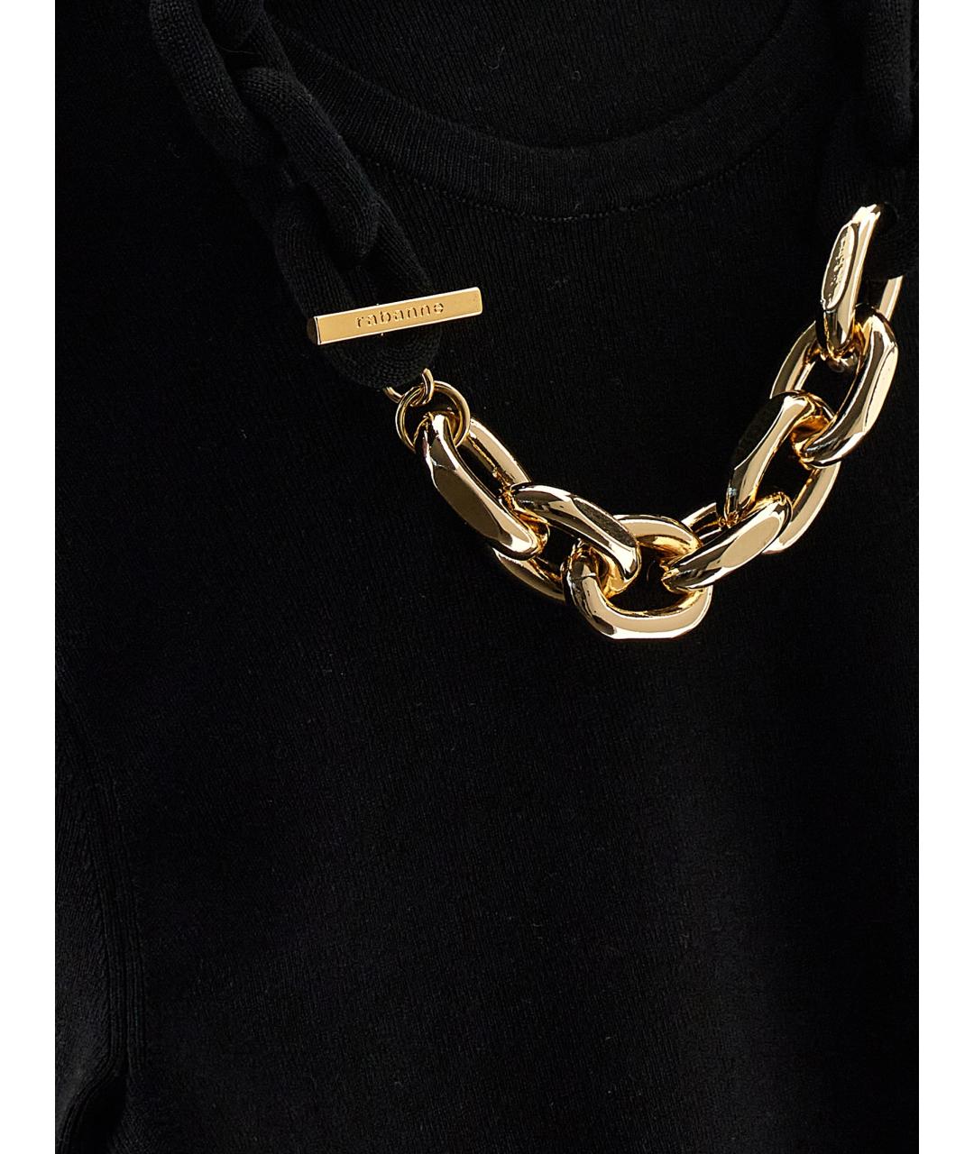 PACO RABANNE Черная хлопковая футболка, фото 4