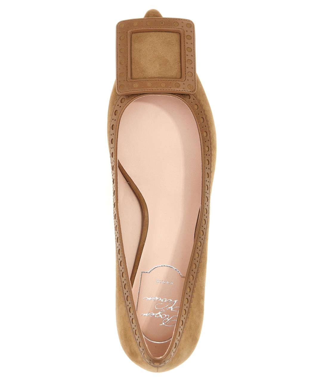 ROGER VIVIER Бежевые замшевые туфли, фото 4