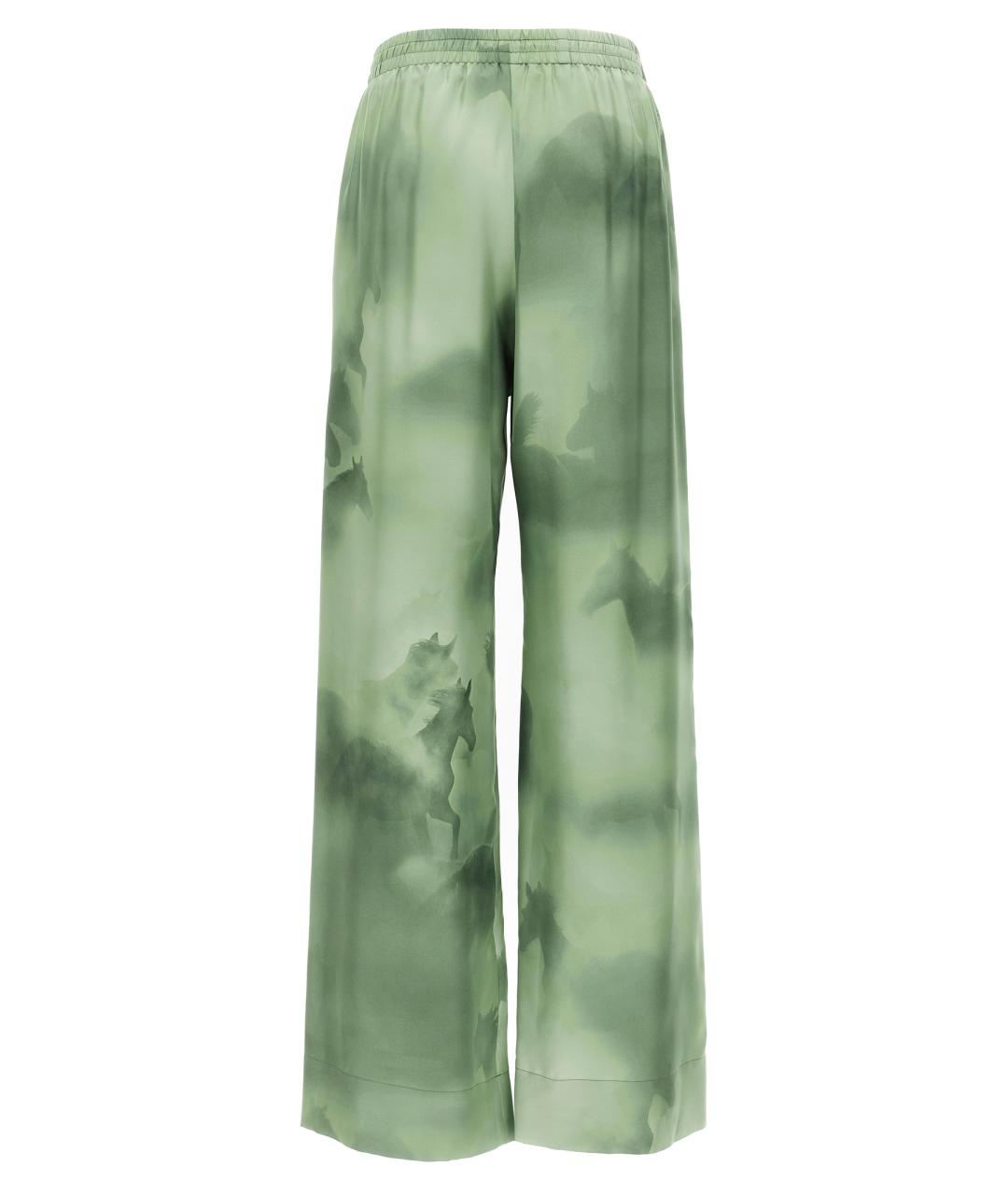 STELLA MCCARTNEY Зеленые шелковые прямые брюки, фото 2
