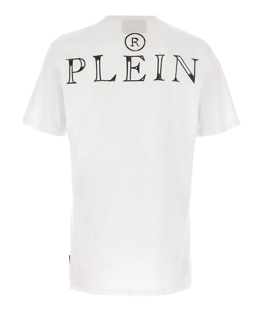 PHILIPP PLEIN Белая хлопковая футболка, фото 2