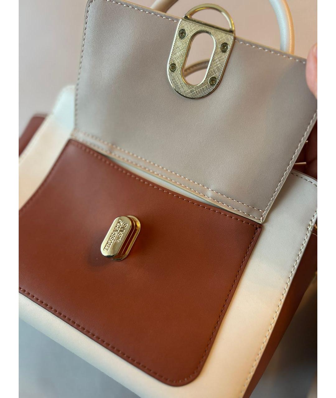 TRUSSARDI Мульти кожаная сумка с короткими ручками, фото 5