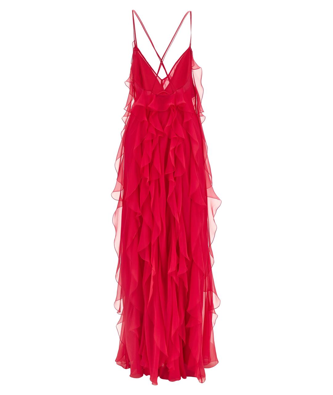 ALBERTA FERRETTI Фуксия шелковое коктейльное платье, фото 2