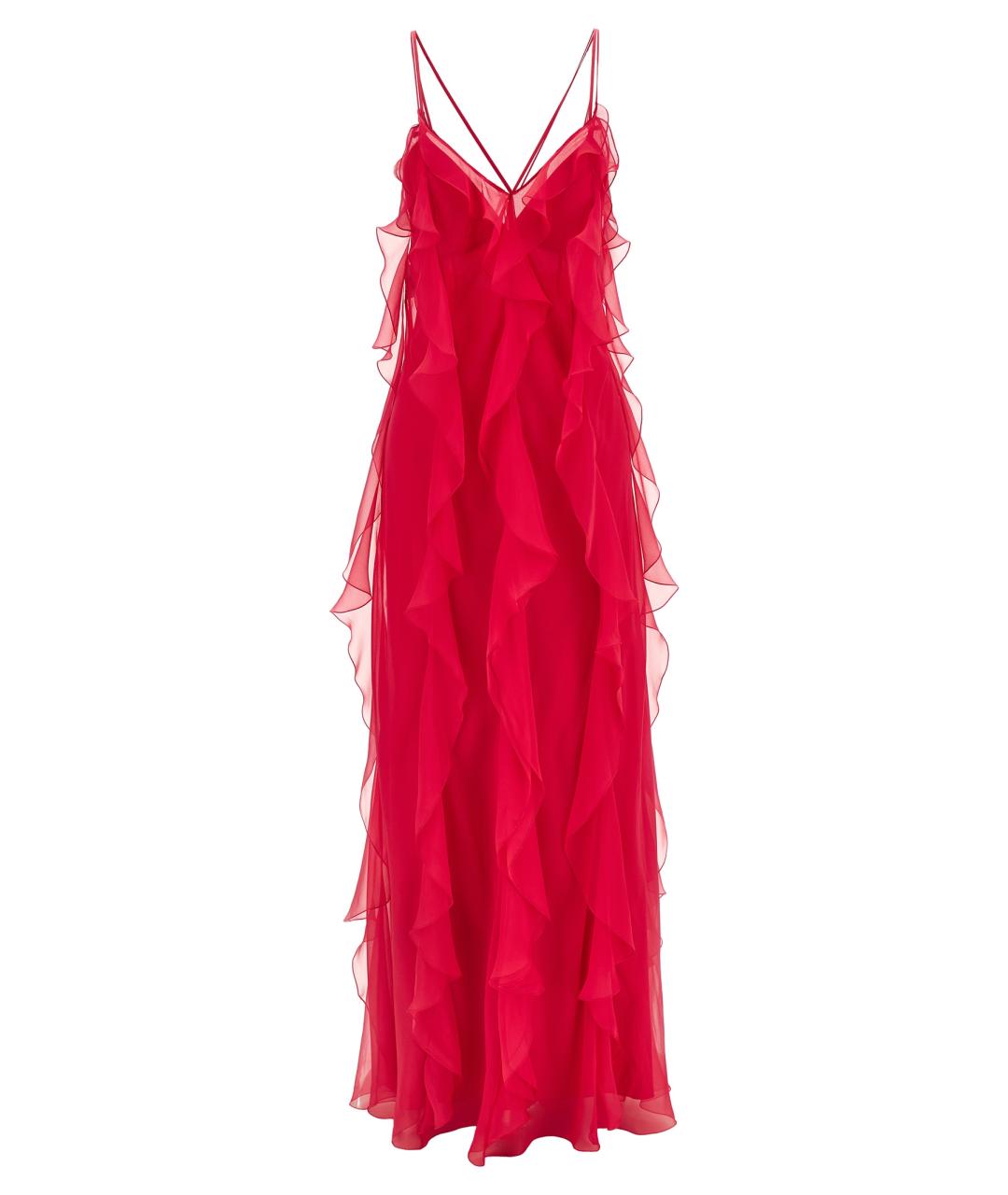ALBERTA FERRETTI Фуксия шелковое коктейльное платье, фото 1