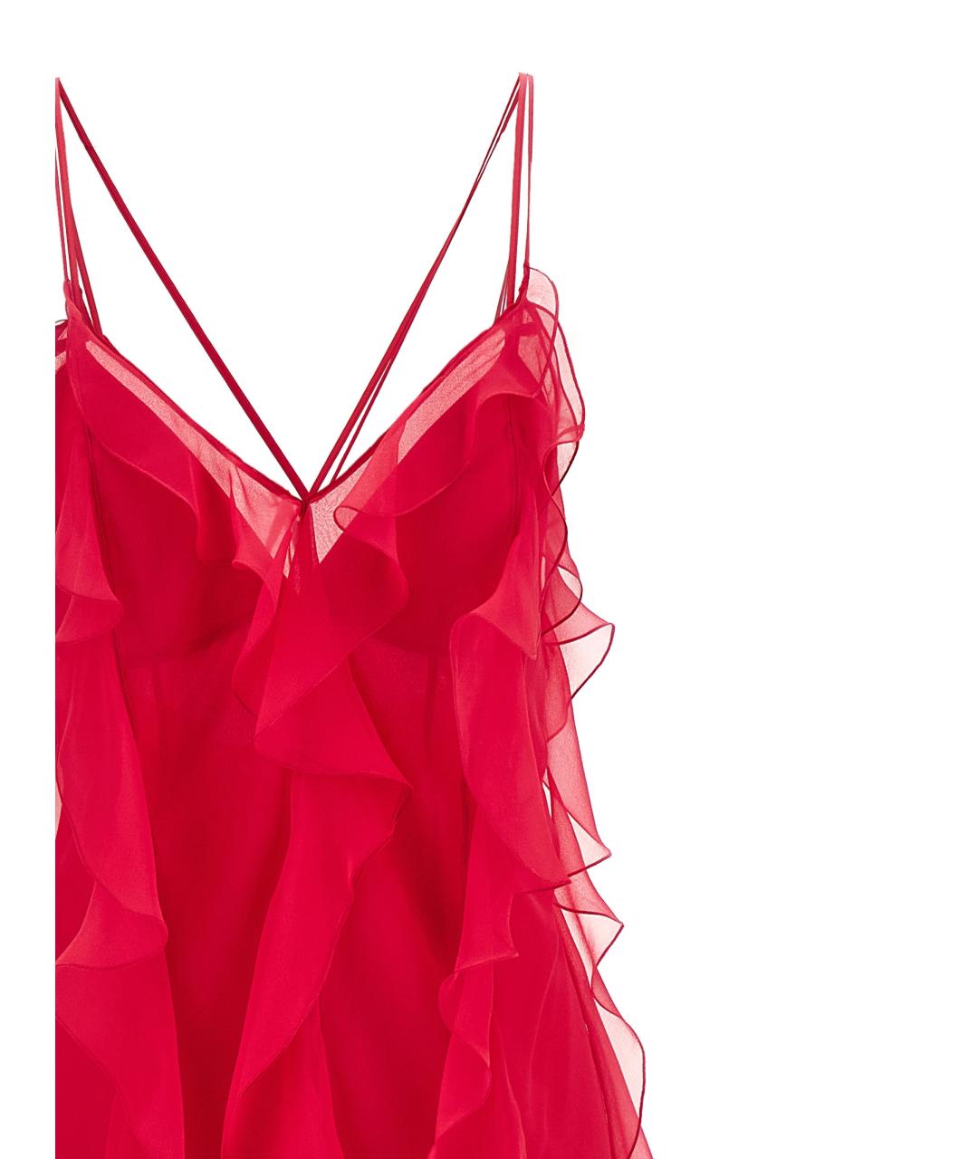 ALBERTA FERRETTI Фуксия шелковое коктейльное платье, фото 3