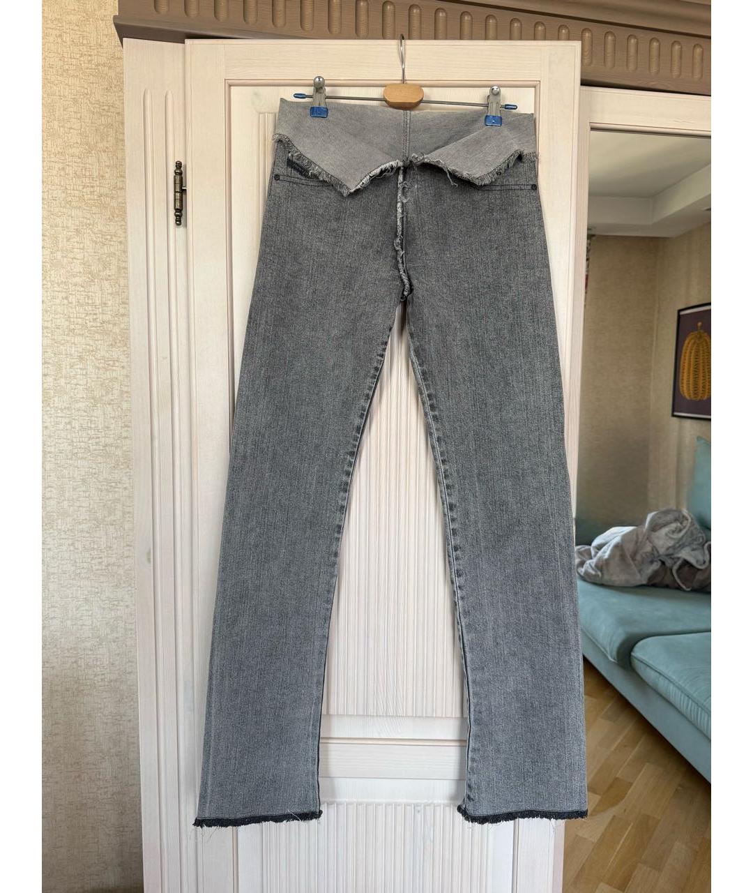 DIESEL Серые хлопковые прямые джинсы, фото 8