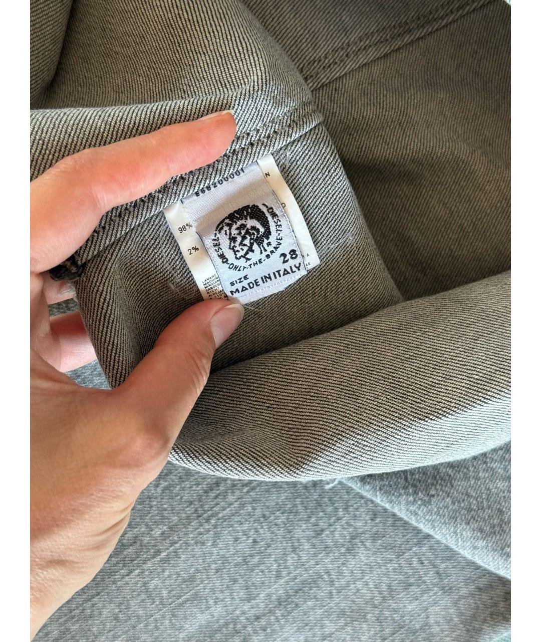 DIESEL Серые хлопковые прямые джинсы, фото 3