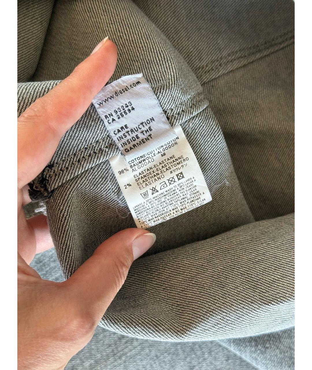 DIESEL Серые хлопковые прямые джинсы, фото 4