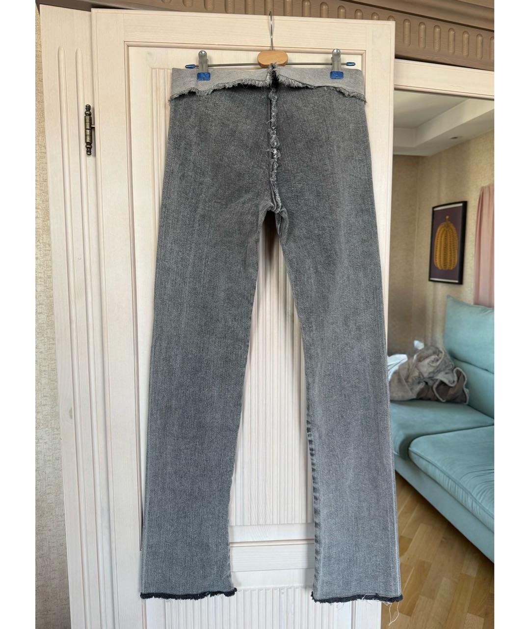 DIESEL Серые хлопковые прямые джинсы, фото 2