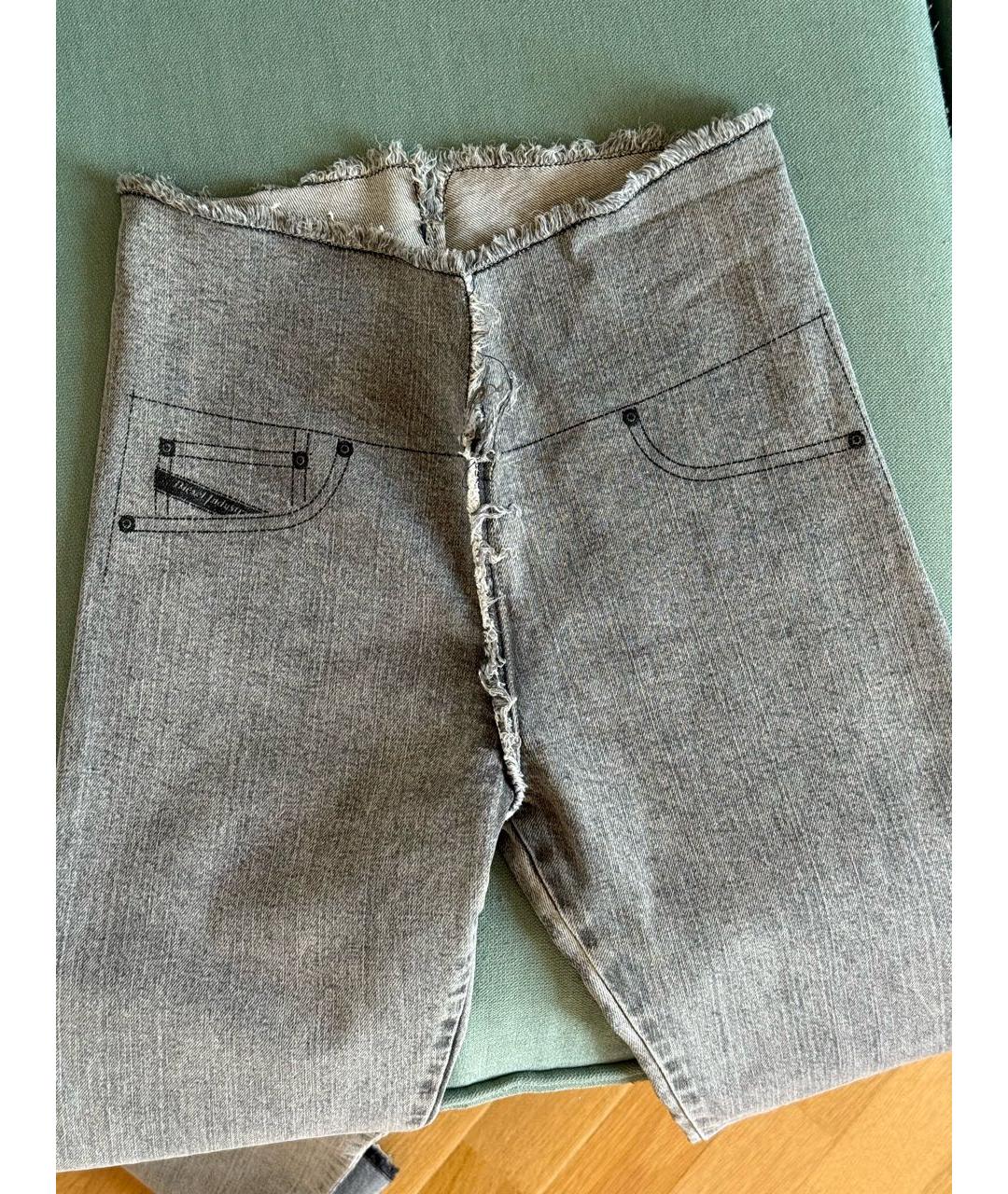 DIESEL Серые хлопковые прямые джинсы, фото 5