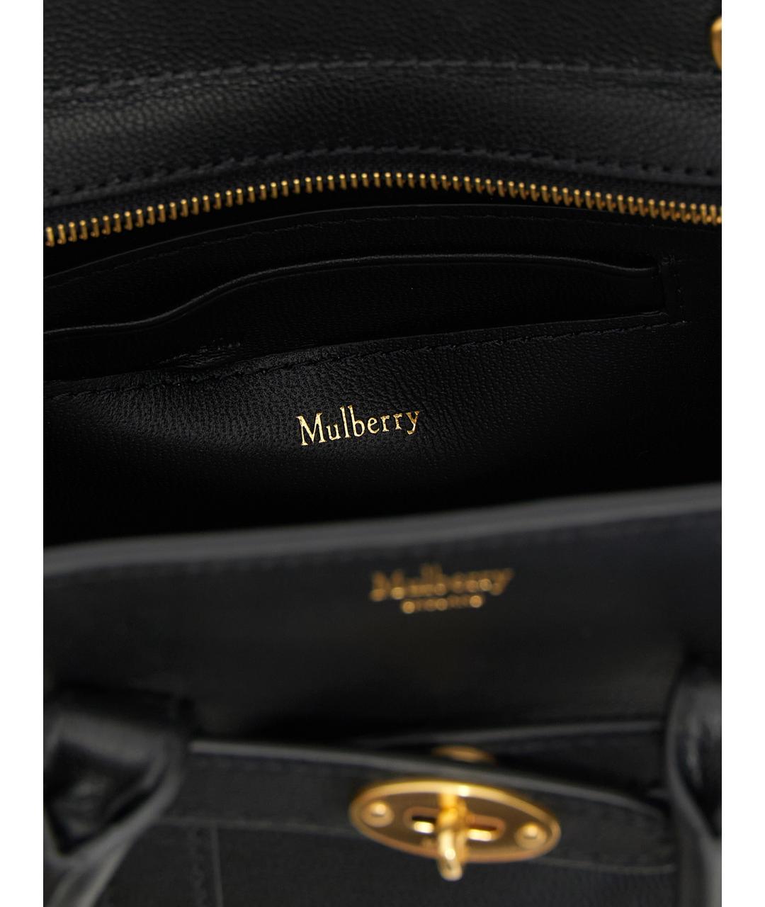 MULBERRY Черная кожаная сумка тоут, фото 4