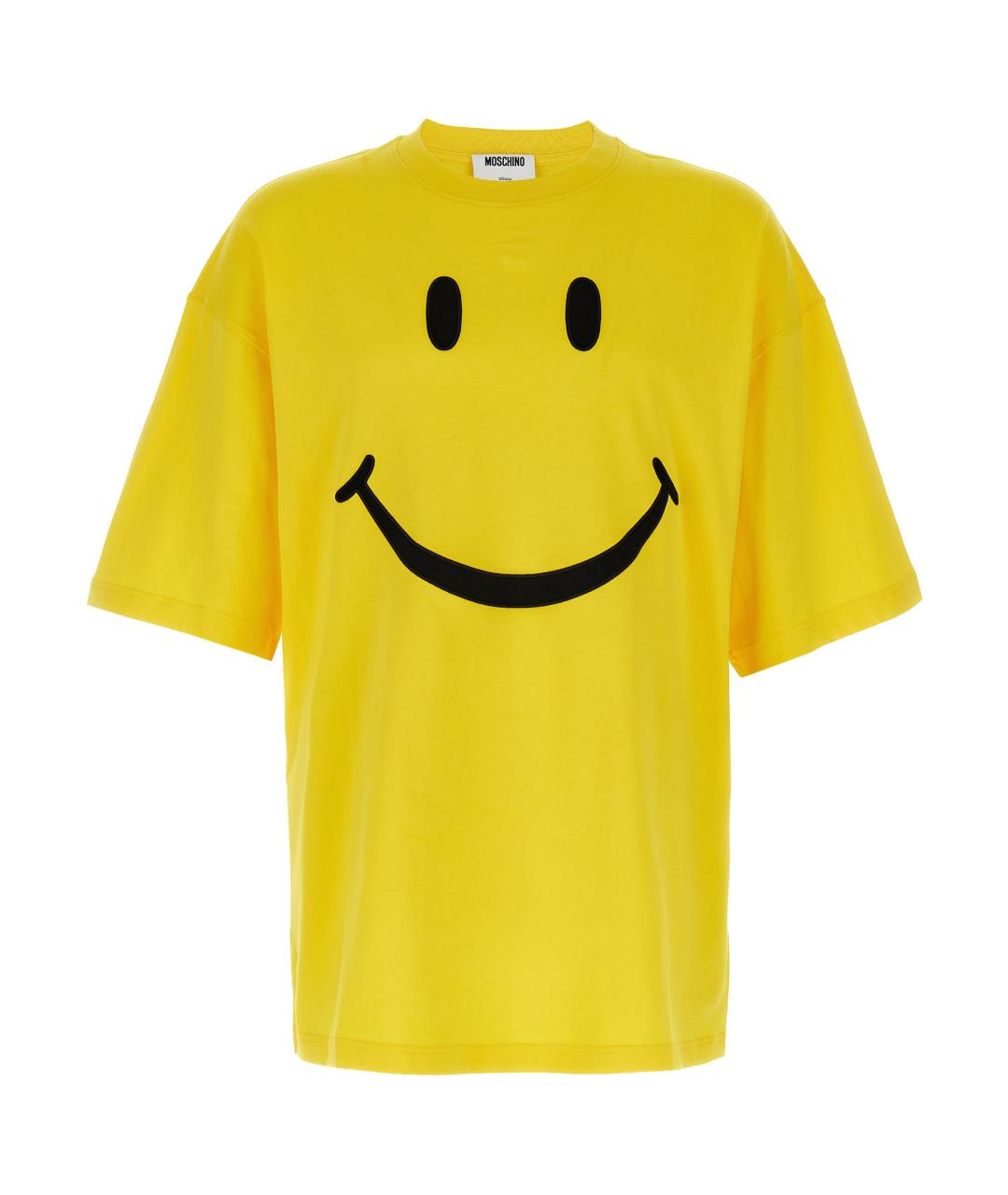 MOSCHINO Желтая хлопковая футболка, фото 1