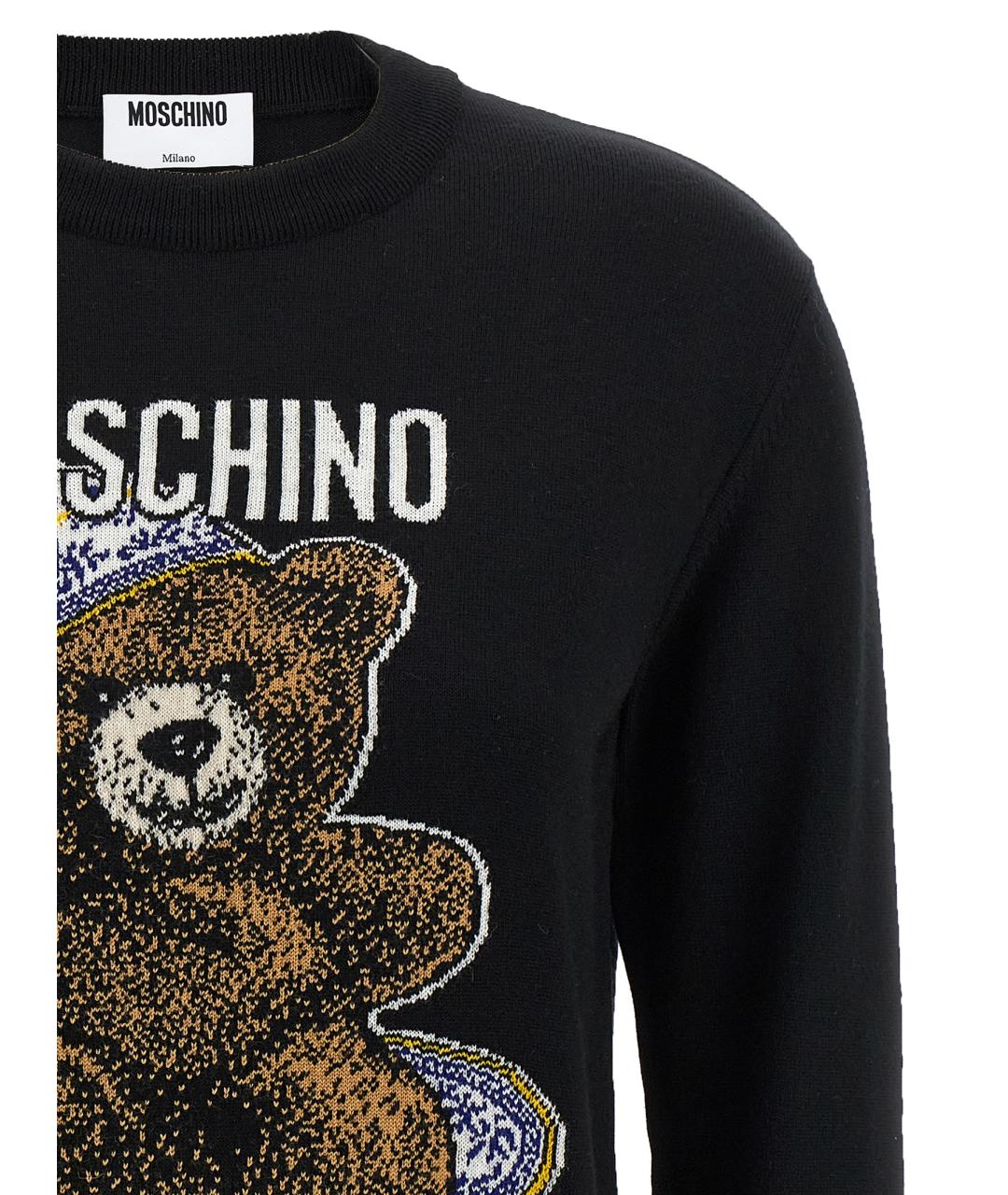 MOSCHINO Черный шерстяной джемпер / свитер, фото 3