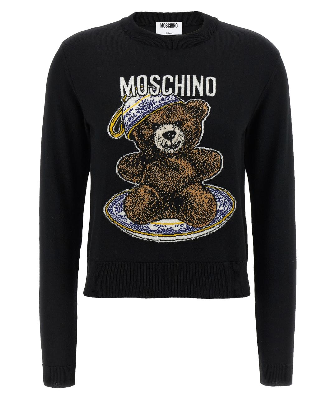 MOSCHINO Черный шерстяной джемпер / свитер, фото 1