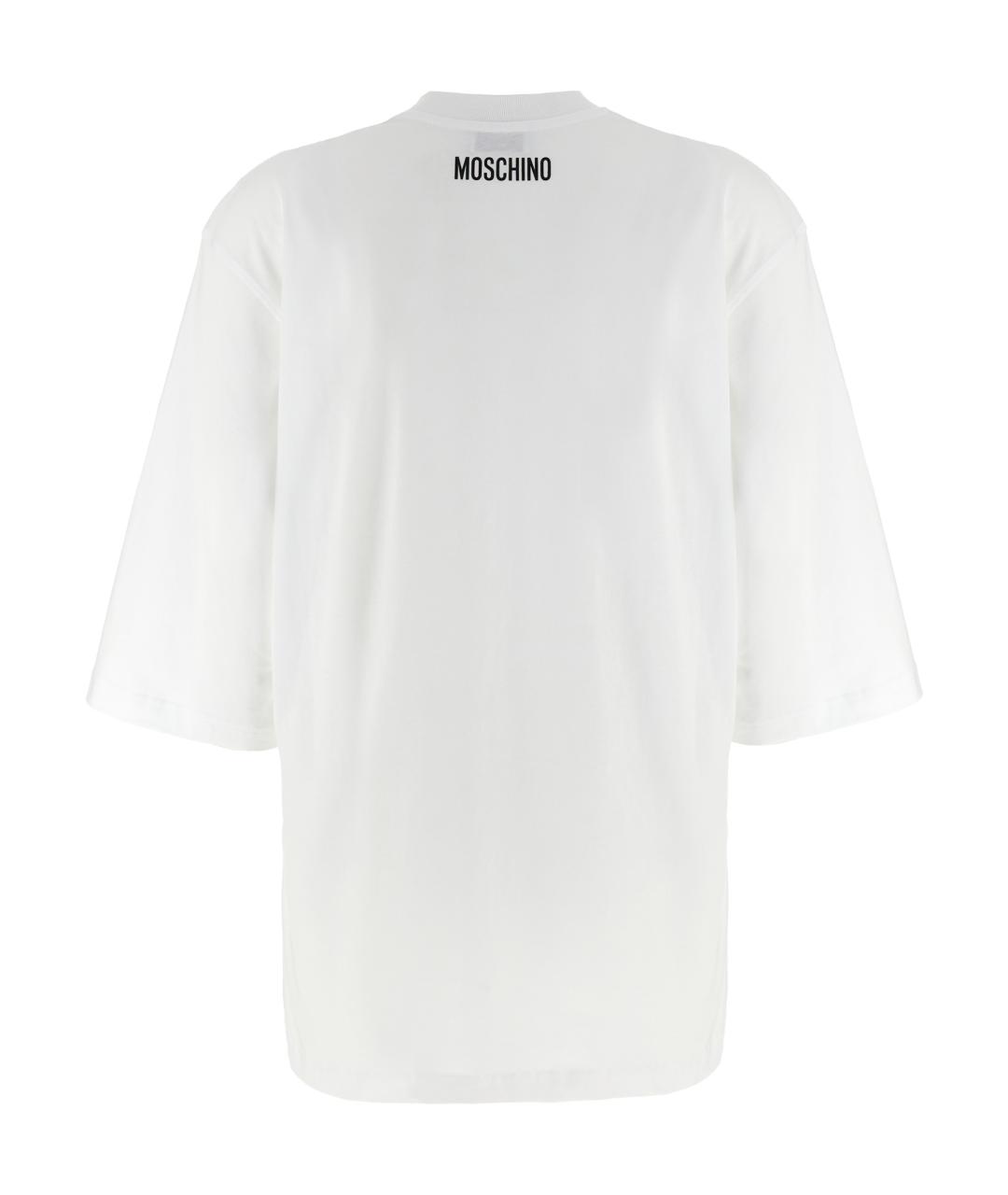 MOSCHINO Белая хлопковая футболка, фото 2