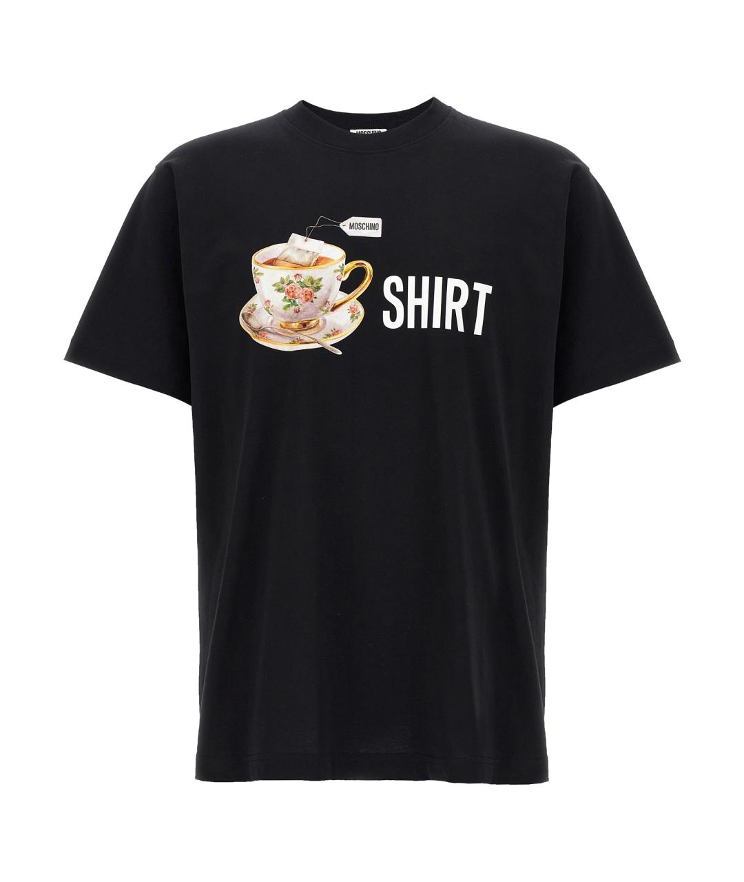 MOSCHINO Черная хлопковая футболка, фото 1