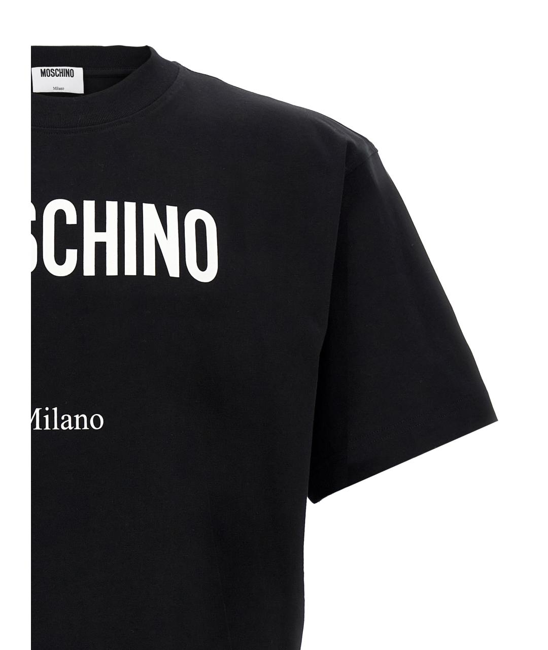 MOSCHINO Черная хлопковая футболка, фото 3