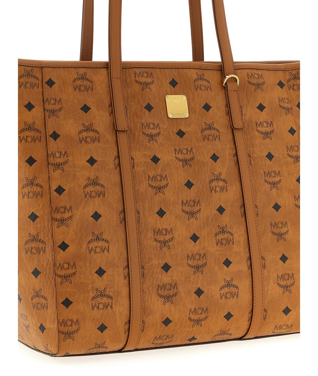 MCM Коричневая сумка тоут из искусственной кожи, фото 3