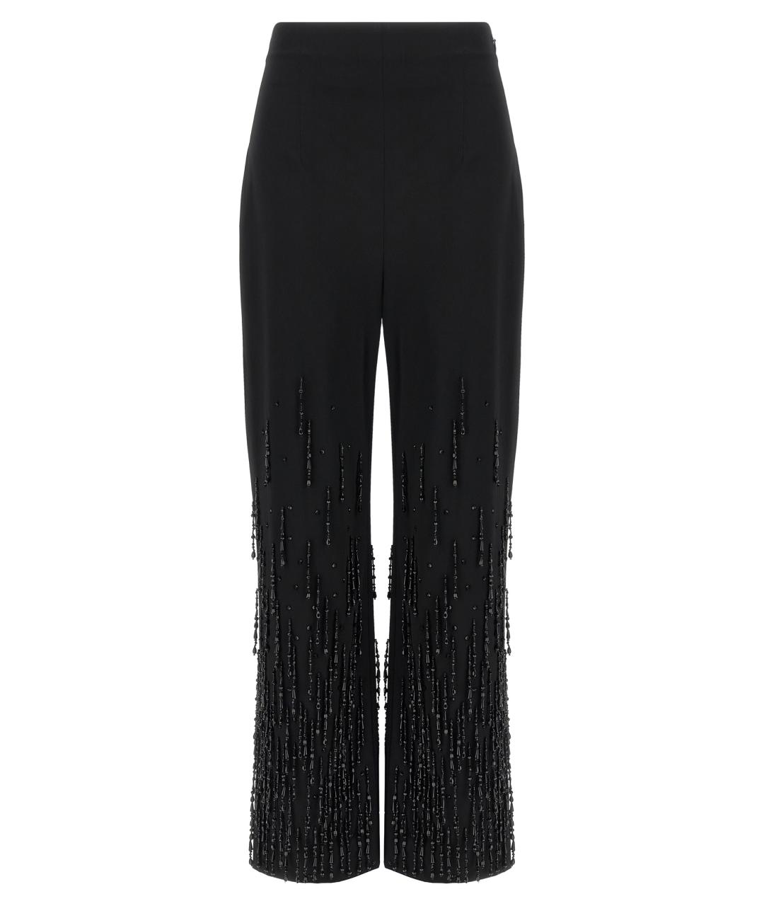 ALBERTA FERRETTI Черные шерстяные прямые брюки, фото 1
