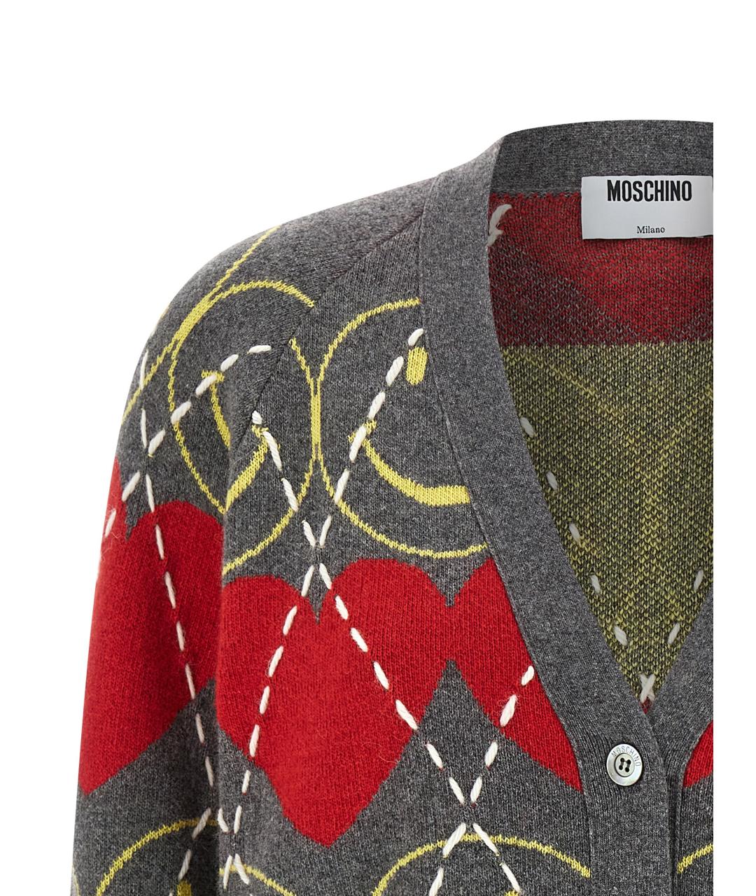 MOSCHINO Мульти шерстяной кардиган, фото 3